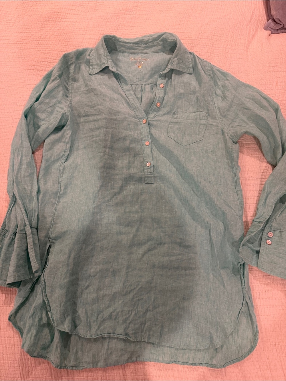 Lilly Pulitzer Seafoam Green Button-Down Tunic